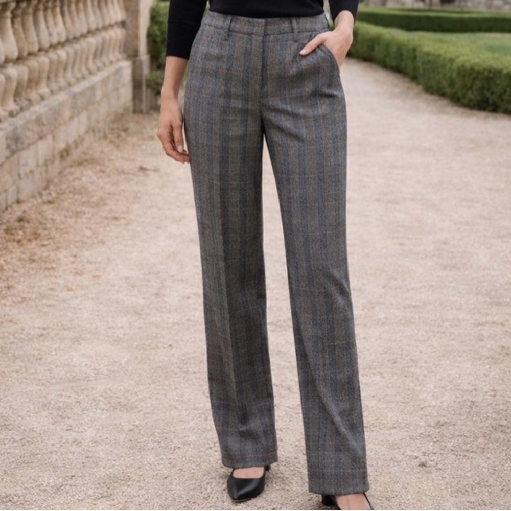Peruvian Connection Wool Blend Plaid Pants
